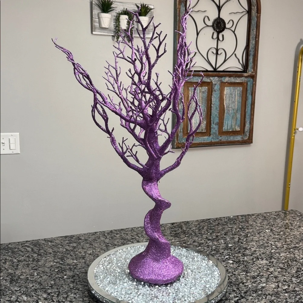 Purple Glitter Tree Decor